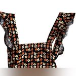 Pink Lily  Large (Runs small) Floral Ruffled Flare Overalls Photo 3