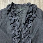 J.Crew Black Wool Ruffle Top/Blazer Size 4 Photo 4