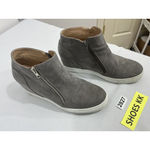 Brash Womans 12 Taupe Faux Suede Zip Hidden Wedge Sneaker Bootie Photo 1