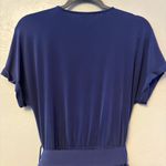 1. State  women's belted cuffed sleeve blue romper small Photo 12