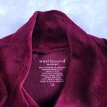 Westbound  Women's Velvet Top Blouse Cold Shoulder Long Sleeve Maroon Size 1X Photo 4
