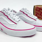 Vans  Old Skool Bolt Pop Pink Glow Lace Up Sneakers Skate Shoes White Pink Photo 0