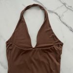 Reformation  Halter Knit Midi Dress Brown Size M Chic Cocktail Event party attire Photo 7