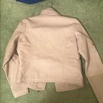 JouJou Light Pink Vegan Leather Jacket Size Large embroidered flowers Saks XL Photo 5
