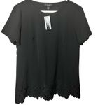 Grace the Perfect Fit Womens Short Sleeve Professional Office Black Blouse Sz S Photo 0