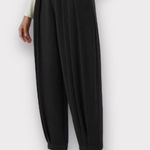 Halara  Casual Joggers Medium Black Pleated High Waisted Side Pocket Relaxed NWT Photo 0