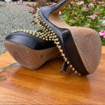 Vince Camuto Black Leather Gold Spike Studded Platform Pump Heels Size 6 Photo 6