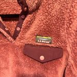 LL Bean Snap Fleece Pullover Sherpa Women XS Peach Red Hi Photo 1