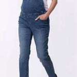 Seraphine Maternity Denim Overalls Womens Size 10 Straight Blue Photo 0