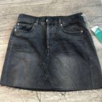 H&M  Conscious Jean Midi Skirt Women 8 Black Denim Distressed Front NWT #46 Photo 2