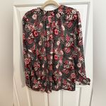 Lane Bryant Gathered Ruffle V Neck Popover Shirt Red Multi Floral Size 22/24 3X Photo 7