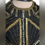 Gianni Bini  Women’s Black & Gold Mockneck Beaded Sheath Dress Size‎ 10 Photo 8