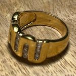 18K GE RSC Gold Plated CZ Swirl Wave Ring Photo 11