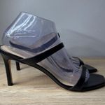 Stuart Weitzman  Black Square Toe Heeled Sandals Minimalist Quiet Luxury 9.5B 40 Photo 0