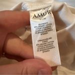 AMUR Beba White Mini Dress Women’s Size 4 Asymmetric Ruffle Hem Button Front White Photo 5