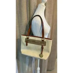 Liz Claiborne  Shoulder Bag - Hang Bag - Purse - Beige and Brown Photo 8