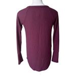 Chaser Wisteria Waffle Knit Thermal Top Burgundy Purple Photo 3