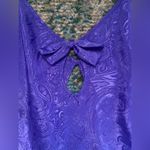 Vintage 90s Intimate Moods purple paisley bow short nightgown slip, size small Photo 1