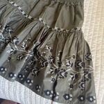 Kate Spade  Broome Street Floral Embroidered Poplin Skirt Olive Green Size M Photo 1