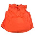Talbots  Smocked Ruffle Split-Neck Shell Shirt Size XL Orange Photo 0