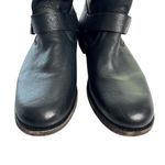 Frye Tyler Engineer Black Leather Boots Buckle Strap Heeled Moto Rugged Size 8 B Photo 3