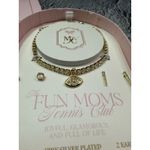 NIB The Fun Moms Tennis Club Evil Eye Bracelet 2 Earrings Set Silver Plated Photo 4