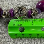Purple Beaded Necklace With Silver Photo 10