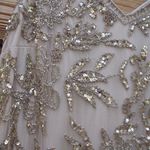 Pisarro Nights Nights Blush Beige Beaded Sequin Gown Dress 10 Tan Photo 7