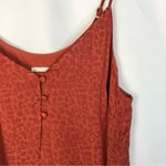 A New Day  Orange Leopard Satin Henley Neck Cami Tank Top S Photo 2