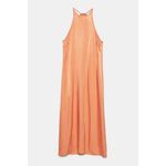 ZARA  Peach Orange Sayin High Neck Slip Maxi Dress Size XS Wedding 4437/071 Photo 2