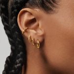 6 Pairs Small Gold Hoop Huggie Earrings for Women Trendy, Dainty 14K Gold Plated Hoop Earrings Set, Twisted Bead Hoop Earrings Lightweight Hypoallergenic Cartilage Earring for Girls Jewelry Photo 3