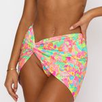 White Fox Boutique Neon Twist Skirt Tropicana Print Cover Up Photo 0