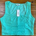 Revolve AFRM Top Double Lined Green Mesh Corset Square Neck Sleeveless Tank Coquette NWT Photo 0