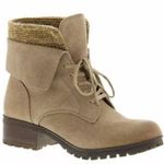 Lucky Brand Huntress Suede Foldover Lace Up Ankle Lugged Booties 8.5 Tan Photo 0