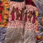 Vintage Native American Women’s Jacket Zip Patches Americas Tribal Theme Sz XL Red Photo 5