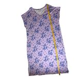 Lands' End  Floral Maxi Dress Size XL Purple V-Neck Soft Stretch Lounge Resort Photo 9