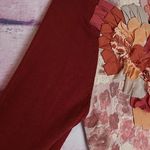 Lulumari  ROSE FLORAL KNIT MIXED MEDIA OPEN LACE BACK CARDIGAN MEDIUM Photo 4