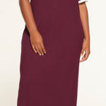 SKIMS Soft Lounge Ringer T-Shirt Long Dress Maxi Maroon Red Size Small Photo 0