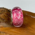 Chamilia Glitter Collection Pink Silver Murano Glass Inclusions Charm Bead NEW Photo 6