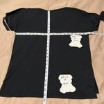 NYDJ  size S short sleeve basic black tshirt with cute ties at the sleeve GUC Photo 7