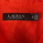 Lauren RL Red Linen Roll S/S Sleeve Button Up Tie Front Shirt Size S Photo 3
