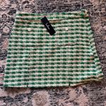 Lulus Poshest Crush Green and Ivory Plaid Lurex Mini Skirt Photo 2