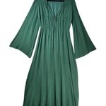 Essential Flair Bell Sleeve Romantic Emerald Green Peasant Dress Size Medium Photo 0