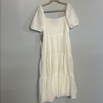 Lulus You're My Home White Eyelet Lace Button Front Tiered Midi Dress Medium NWT Photo 4