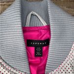 Top Shop Womens IDOL Light Blue Faux Vegan Leather Bomber Jacket Size 4 Small Photo 2