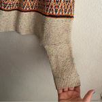 Michelle Nicole Nordic Wool Blend Tribal Sweater Poncho Boho Southwest M Orange Size M Photo 5