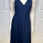 Madewell Navy Cross-Back Midi Fit and Flare Dress Photo 9