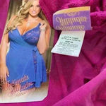 Shirley of Hollywood X25416 Chiffon & Lace Sleeveless Robe With G String… Pink Size 3X Photo 7