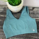 Savvi Steel Blue Ribbed Crop Sport Athletic Bra Top NEW S Photo 0