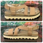 Sorel NWOB Women's Roaming Criss Cross Platform Sandals Khaki 8 Photo 4